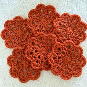Handmade Crochet Coasters Set of 6